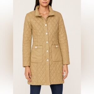 PATTY KIM Light Weight Quilted Beige Women's Puffer Coat Size XS